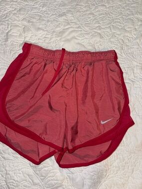 Nike Women's Red Running Shorts with Swoosh